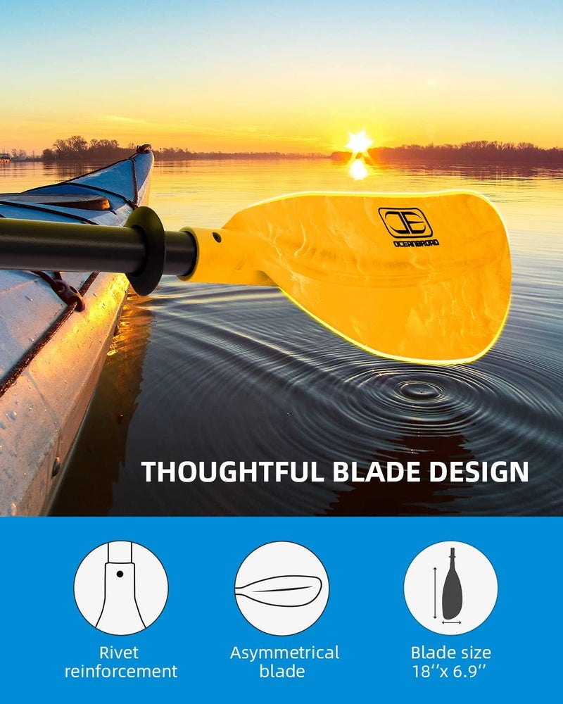 OCEANBROAD Adjustable Kayak Paddle 86in/220cm to 94in/240cm Kayaking Boating Canoeing Oar with Paddle Leash 1 Paddle - Image 5